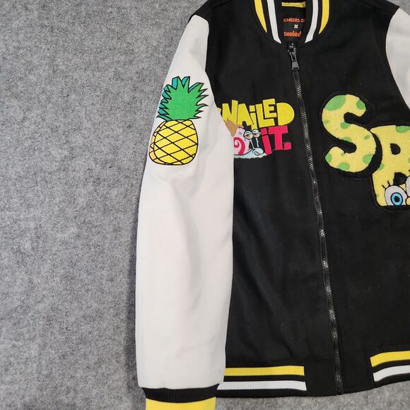 SpongeBob SquarePants Nickelodeon X Members Only Mens S Small Varsity Jacket - Picture 4 of 14